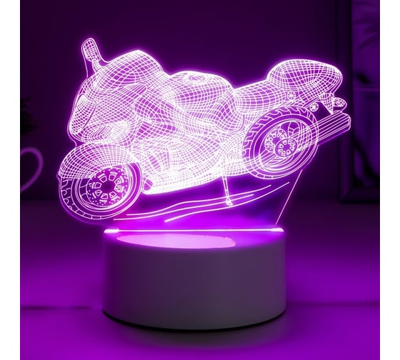 Светильник RISALUX "Гоночный мотоцикл" LED RGB от сети 9,5х16х14 см 3852940