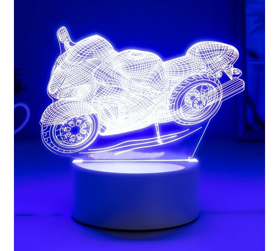 Светильник RISALUX "Гоночный мотоцикл" LED RGB от сети 9,5х16х14 см 3852940