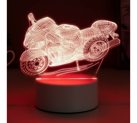 Светильник RISALUX "Гоночный мотоцикл" LED RGB от сети 9,5х16х14 см 3852940