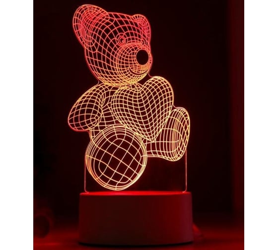 Светильник RISALUX "Мишутка" LED RGB от сети 9,5х10,5х20 см 4297015