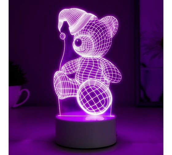 Светильник RISALUX "Мишка в шапке" LED RGB от сети 4814576