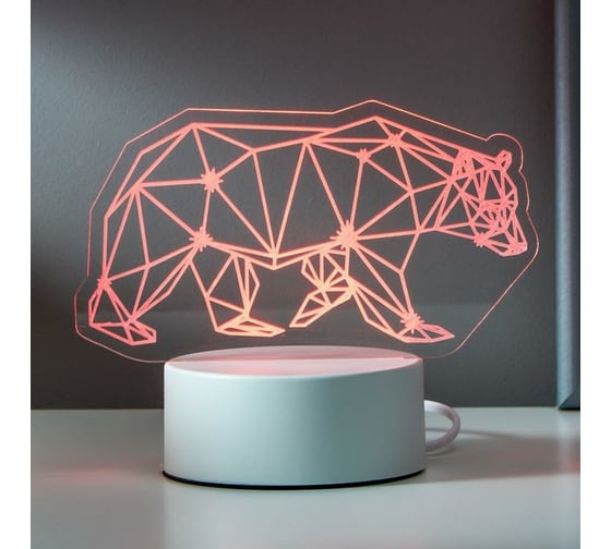 Светильник RISALUX "Медведь" LED RGB от сети 9,5х16,5х15 см 5074797 1