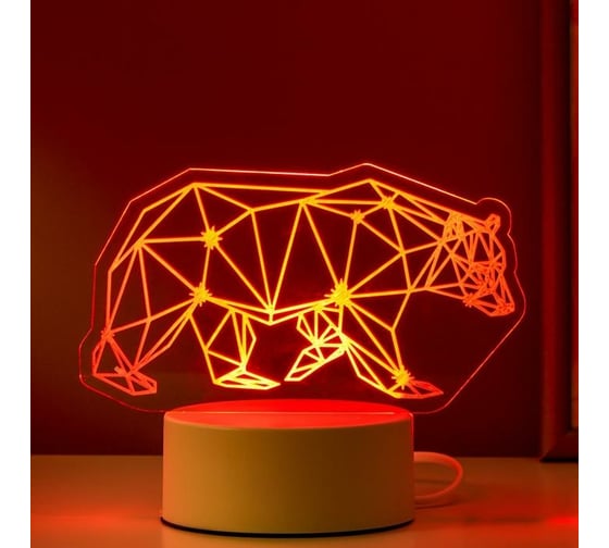Светильник RISALUX "Медведь" LED RGB от сети 9,5х16,5х15 см 5074797