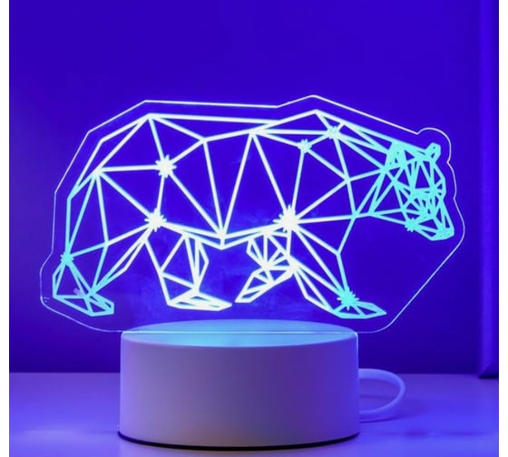 Светильник RISALUX "Медведь" LED RGB от сети 9,5х16,5х15 см 5074797