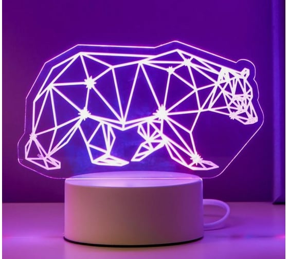 Светильник RISALUX "Медведь" LED RGB от сети 9,5х16,5х15 см 5074797