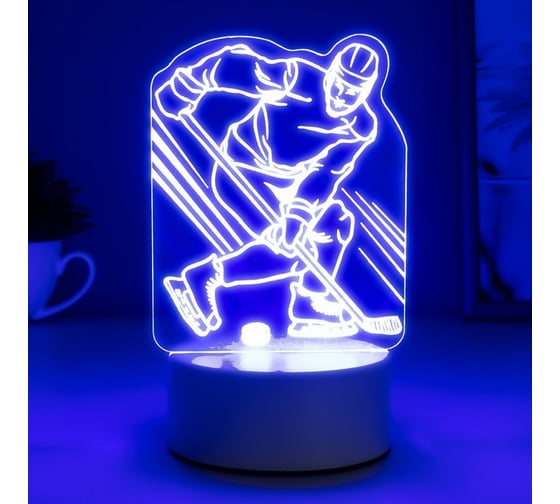 Светильник RISALUX "Хоккеист" LED RGB от сети 9,5х10,5х17 см 5074782