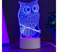 Светильник RISALUX "Филин" LED RGB от сети 9,5x10x19 см 3852934