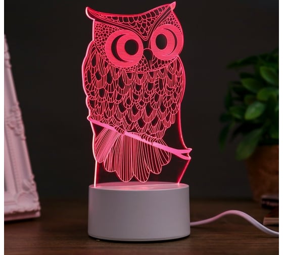 Светильник RISALUX "Филин" LED RGB от сети 9,5x10x19 см 3852934