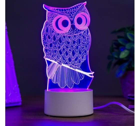Светильник RISALUX "Филин" LED RGB от сети 9,5x10x19 см 3852934