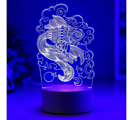 Светильник RISALUX Карась LED RGB от сети 9,5х11х20 см 5074809