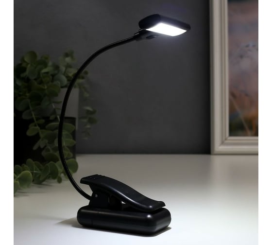 Светильник RISALUX настольный 164301 LED от батареек 3ААА черный 7х4,5х31 см 5469665