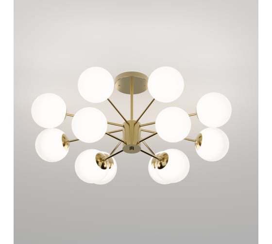 Потолочный светильник Eurosvet Adaline E14, со стеклянными плафонами, латунь 502002/12 a072105