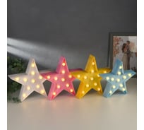 Ночник RISALUX пластик от батареек 2АА "Звезда" МИКС 24х24х2,8 см 3110433