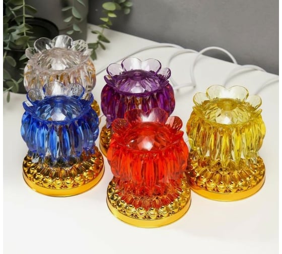 Ночник RISALUX "Цветок" LED от сети МИКС 11х11х11,7 см 5193483
