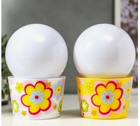 Ночник RISALUX "Цветочное ассорти" LED от батареек 3хАА МИКС 10х10х16 см 5112588