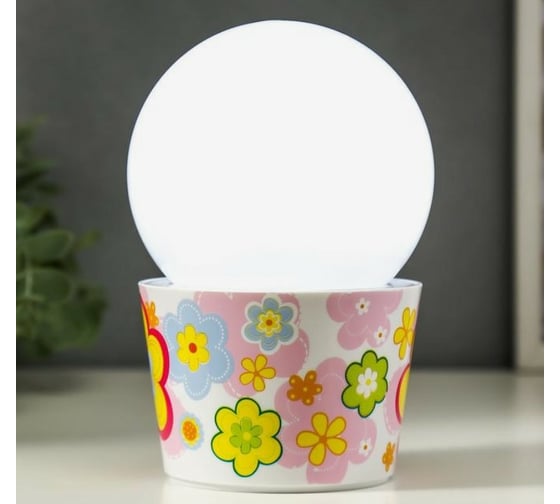 Ночник RISALUX "Цветочное ассорти" LED от батареек 3хАА МИКС 10х10х16 см 5112588