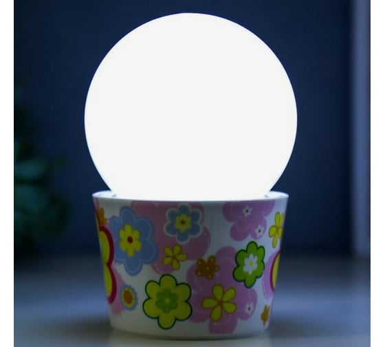 Ночник RISALUX "Цветочное ассорти" LED от батареек 3хАА МИКС 10х10х16 см 5112588