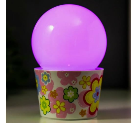 Ночник RISALUX "Цветочное ассорти" LED от батареек 3хАА МИКС 10х10х16 см 5112588
