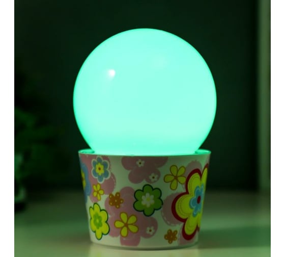 Ночник RISALUX "Цветочное ассорти" LED от батареек 3хАА МИКС 10х10х16 см 5112588