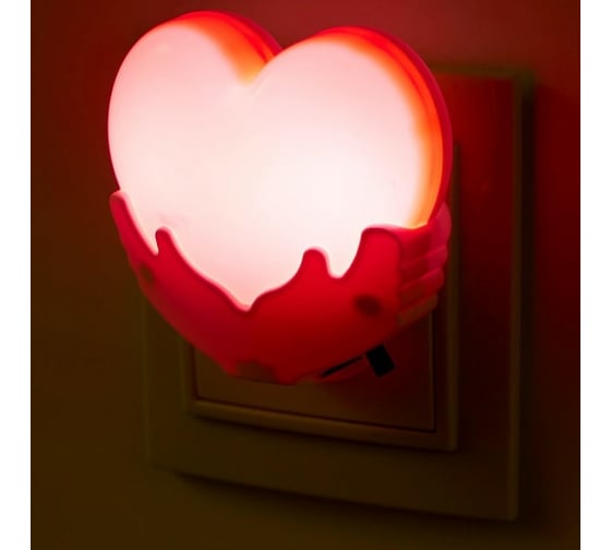 Ночник RISALUX "Сердце" LED от сети МИКС 4х7х7 см 5091644