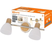 Светильник TDM ELECTRIC спот, 2х40Вт, Е14, 230 В, 50 Гц, IP20, Бутон, планка, ЭКО, сосна, SQ0356-0003