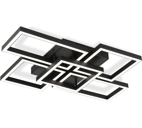 Светильник светодиодный потолочный Ambrella Light /4+1 BK черный 90W 3000K-6400K 710х490х95 (ПДУ ИК) FA1012