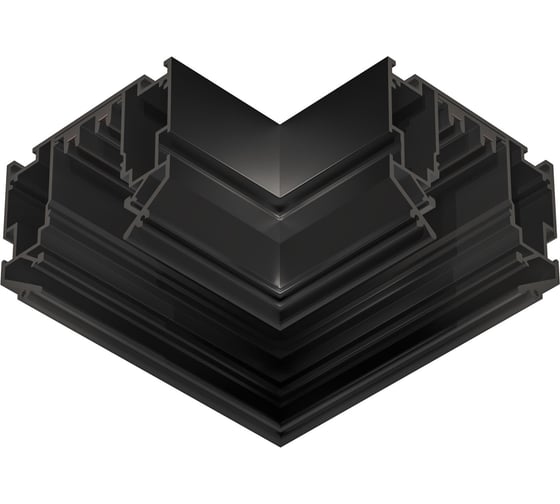 Коннектор угловой 90 Ambrella Light для шинопровода в натяжной потолок системы крепления гарпун Magnetic SMART 220V 25mm BK черный 90х90 GL1049