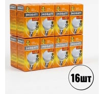 Набор светодиодных ламп ECOWATT 16шт P45 230В 5.3(50)W 2700K E14 теплый белый свет 4606400209102