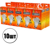 Набор светодиодных ламп ECOWATT 10шт A60 230В 15(140)W 3000K E27 теплый белый свет 4606400209065