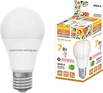 Светодиодная лампа TDM ELECTRIC НЛ-LED-A55-7 Вт-230 В-4000 К-Е27, 55х98 мм, Народная SQ0340-1506