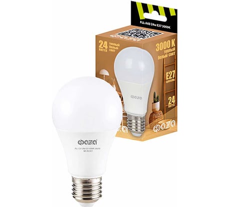 Светодиодная лампа ФАZА FLL-A60 24Вт E27 3000К 230В 50Гц 5038448