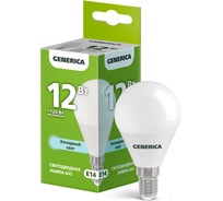 Лампа LED GENERICA G45 шар 12Вт 230В 6500К E14 LL-G45-12-230-65-E14-G