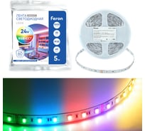 Светодиодная COB лента FERON LS530, 320SMD(2110) 10Вт/м 24V 5000х8х1.8мм 3000К IP20 53336