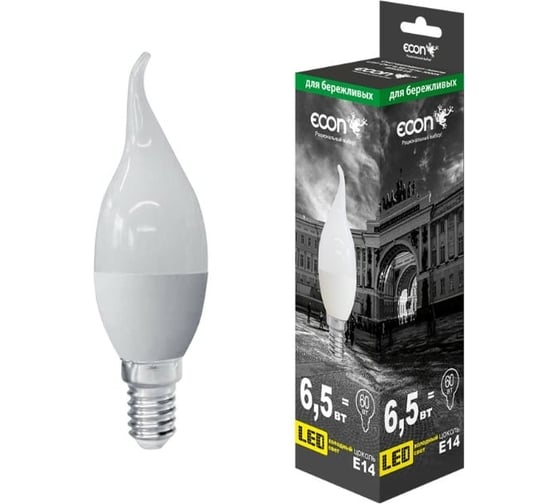Лампа светодиодная Econ LED CNT 6,5 Вт E14 3000K BW35 ES 10-7765011