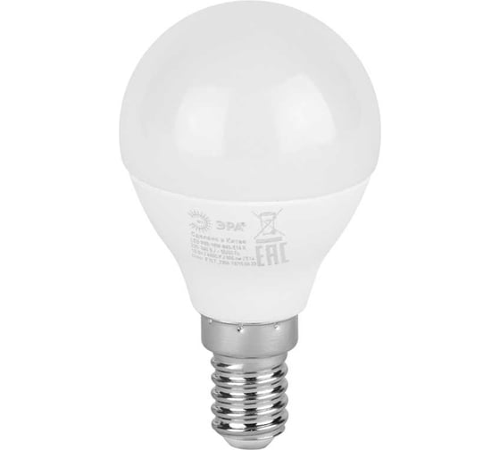 Набор светодиодных ламп ЭРА RED LINE LED P45-15W-865-E14 R 15Вт, шар, холодный дневной свет, E14, 10 шт Б0070121
