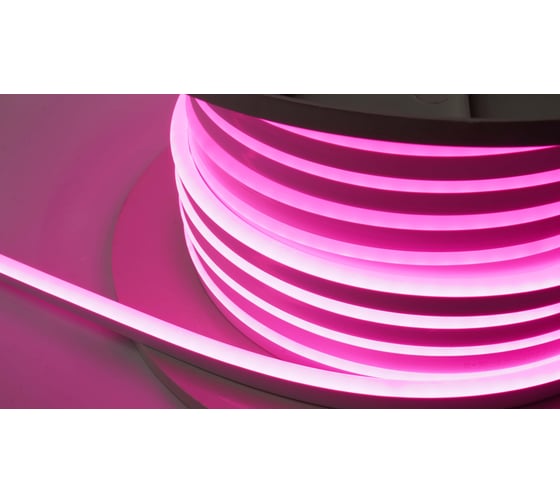 Неон тонкий DIAMOND LED -DC12-LIGHT PINK-10mm-MEN (50 п.м.) 12V, цвет светло-розовый NEON-8X16-SIL