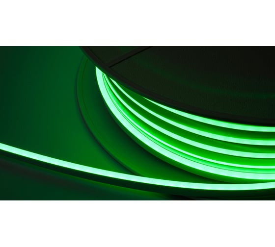 Неон тонкий DIAMOND LED REEN-10mm-MEN (50 п.м.) 12V, цвет зеленый NEON-6X12-SIL-DC12-G
