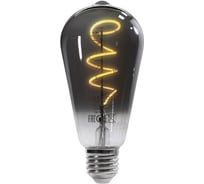 Умная LED лампа GEOZON FL-04 филамент тонированная E27, ST64, 5.5W, 2200K-5500K, Wi-Fi, black GSH-SLF04