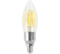 Умная LED лампа GEOZON FL-02 филамент, E14, C35, 5.5W, 2200K-5500K, Wi-Fi, 50-60Гц, 470lm GSH-SLF02
