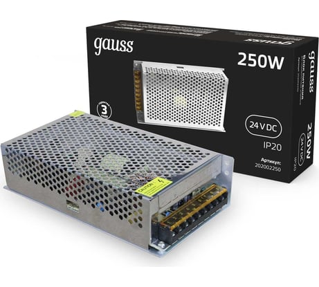 Блок питания Gauss LED STRIP PS 250W 24V 1/36 202002250
