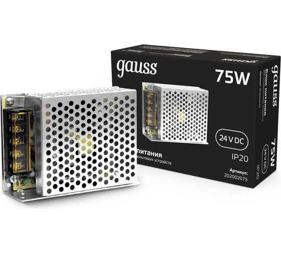 Блок питания Gauss LED STRIP PS 75W 24V 1/120 202002075 1