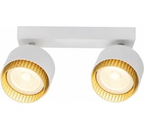 Светильник накладной General Lighting Systems Матрикс GWL-2GX53-M-IP20 двойной спот на основании белый+золотой под лампу GX53 IP20 662676