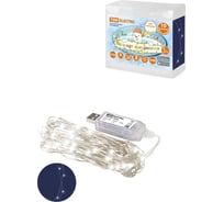 Светодиодная гирлянда TDM ELECTRIC Роса 100-Д 10 м, 100 LED, белая, ПДУ, USB, IP20 SQ0361-0089