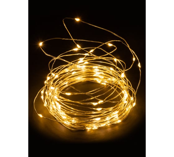 Светодиодная гирлянда TDM Роса100 100 LED, 10 м, 3000 К, 3хАА SQ0361-0053