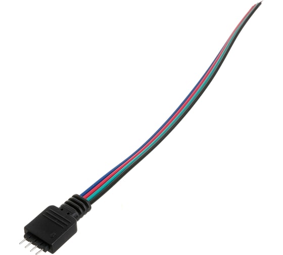 Выводной коннектор для цветной светодиодной ленты RGB, Wolta провод длиной 15см, артикул WLS-A-05