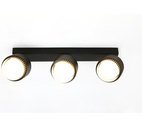 Тройной спот на основании General Lighting Systems Матрикс GWL-3GX53-M-IP20 черный+золотой, под лампу GX53 662677