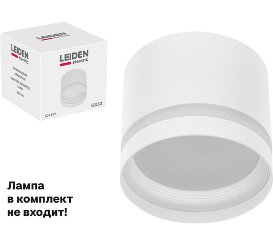 Светильник LEIDEN ELECTRIC точечный накладной GX53 15 Вт белый 807109 ЦЗ-0044405888