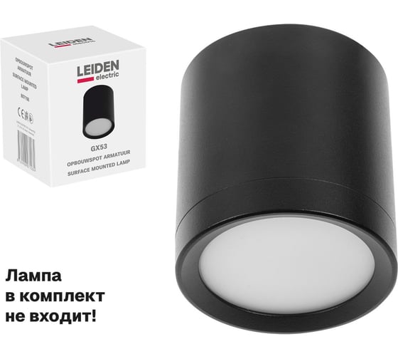 Светильник LEIDEN ELECTRIC точечный накладной GX53 15 Вт черный 807108 ЦЗ-3721688880