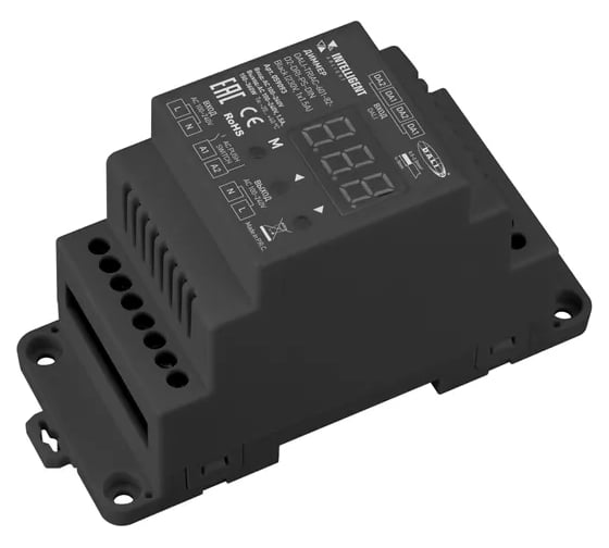 Диммер INTELLIGENT ARLIGHT DALI-TRIAC-601-82-D2-DRI-PS-DIN Black IARL, IP20 Пластик, 1шт 059093