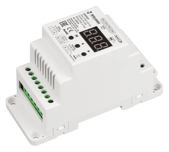 Диммер INTELLIGENT ARLIGHT DALI-TRIAC-601-82-D2-DRI-PS-DIN White IARL, IP20 Пластик, 1шт 055818